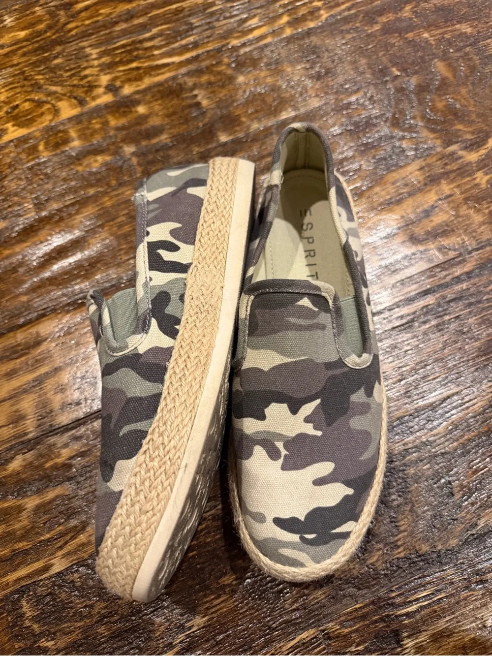 Esprit Women’s Erika Camouflage Slip-On Espadrilles - Green & Brown